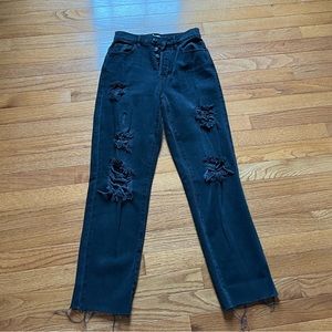 Pacsun distressed black mom jeans